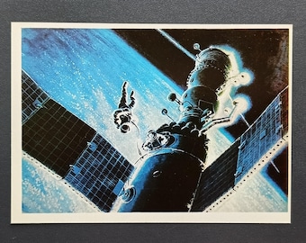 SPACE Open Space Astronaut Spacecraft Artist Sokolov 1980s Unused Postcard USSR