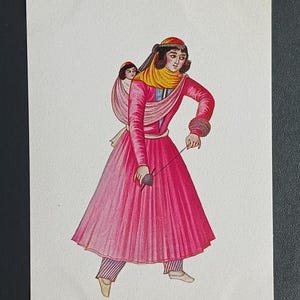 Carte postale des années 1935 Géorgie URSS Peinture perse 19e siècle Femme perse avec enfant Carte postale vintage