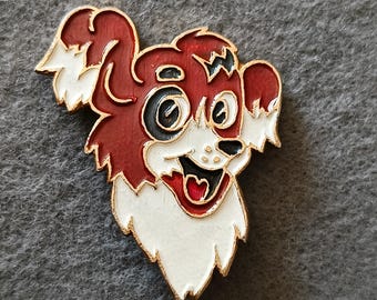 Vintage Badge Dog Puppy Pin Icon USSR