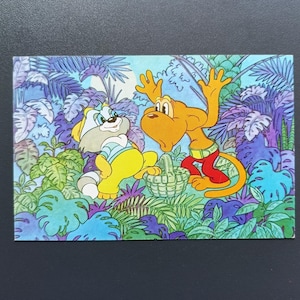 Carte postale vintage des années 1981, petit raton laveur, dessinateur soviétique Nazaruk Churkin, URSS