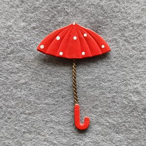 Red Umbrella Brooch Badge Pin Icon USSR
