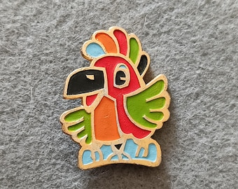 Vintage Badge Parrot Bird Pin Icon USSR