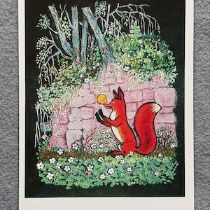 Kolobok et Fox artiste Vasnetsov conte de fées des années 1975 carte postale vintage inutilisée URSS