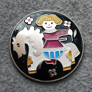 Boy on Horse Vintage Bagde Pin Icon USSR