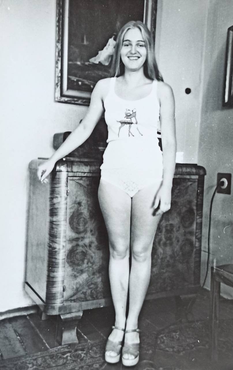 Vintage Photo Leggy Girl in Underwear Woman 