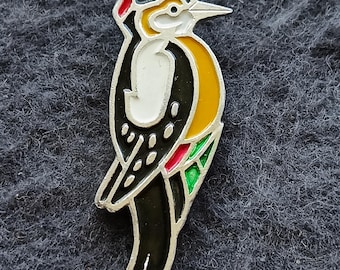Woodpecker Bird Vintage Pin USSR