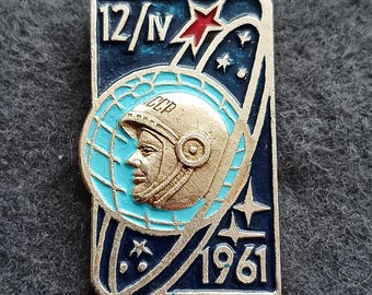 Spilla Astronauta CCCP Yuri Gagarin - Cosmonauta Sovietico In Smalto, Distintivo Vintage Per Abbigliamento E Accessori - 2