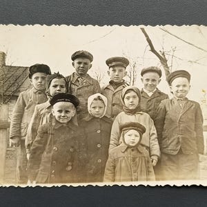 Orphanage Children Kids 1957s Signed Vintage Photo