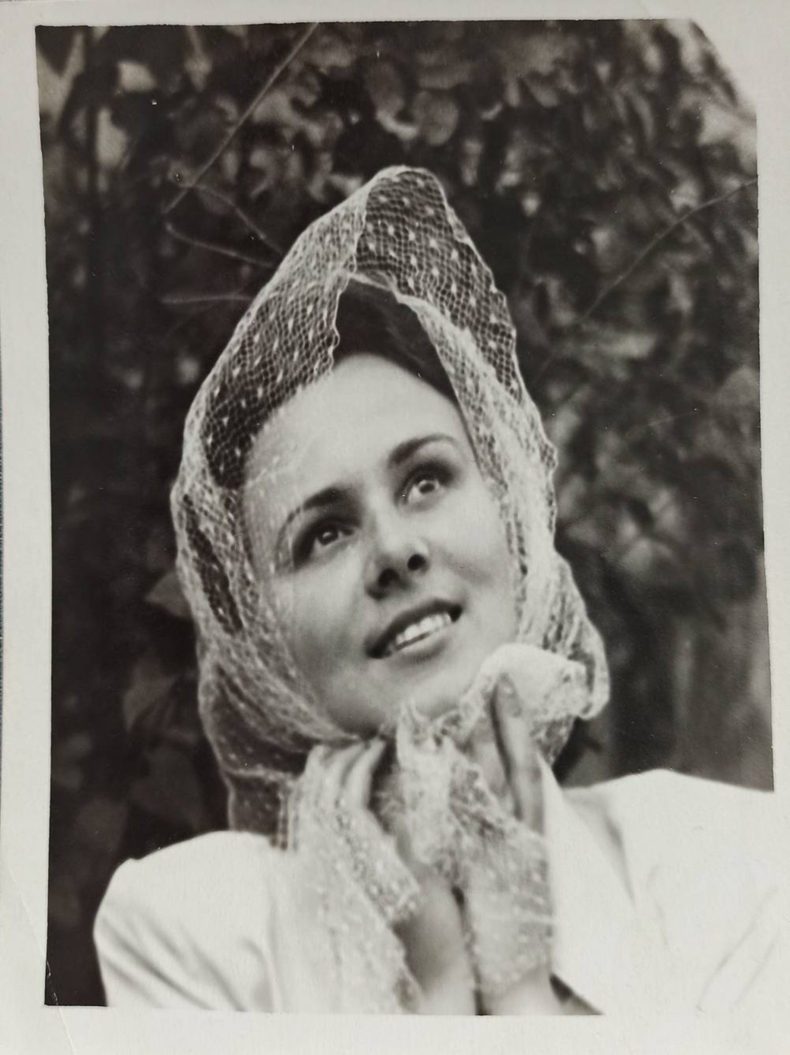 Vintage Photo Cute Girl in Headscarf Smiling - Etsy