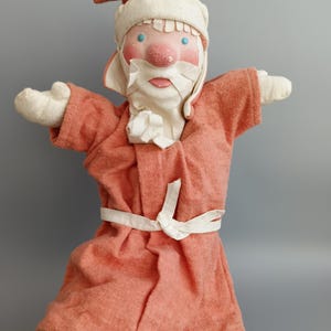 Vintage Hand Puppet Santa Clause Ded Moroz Bibabo Doll Toy Puppet Theatre USSR