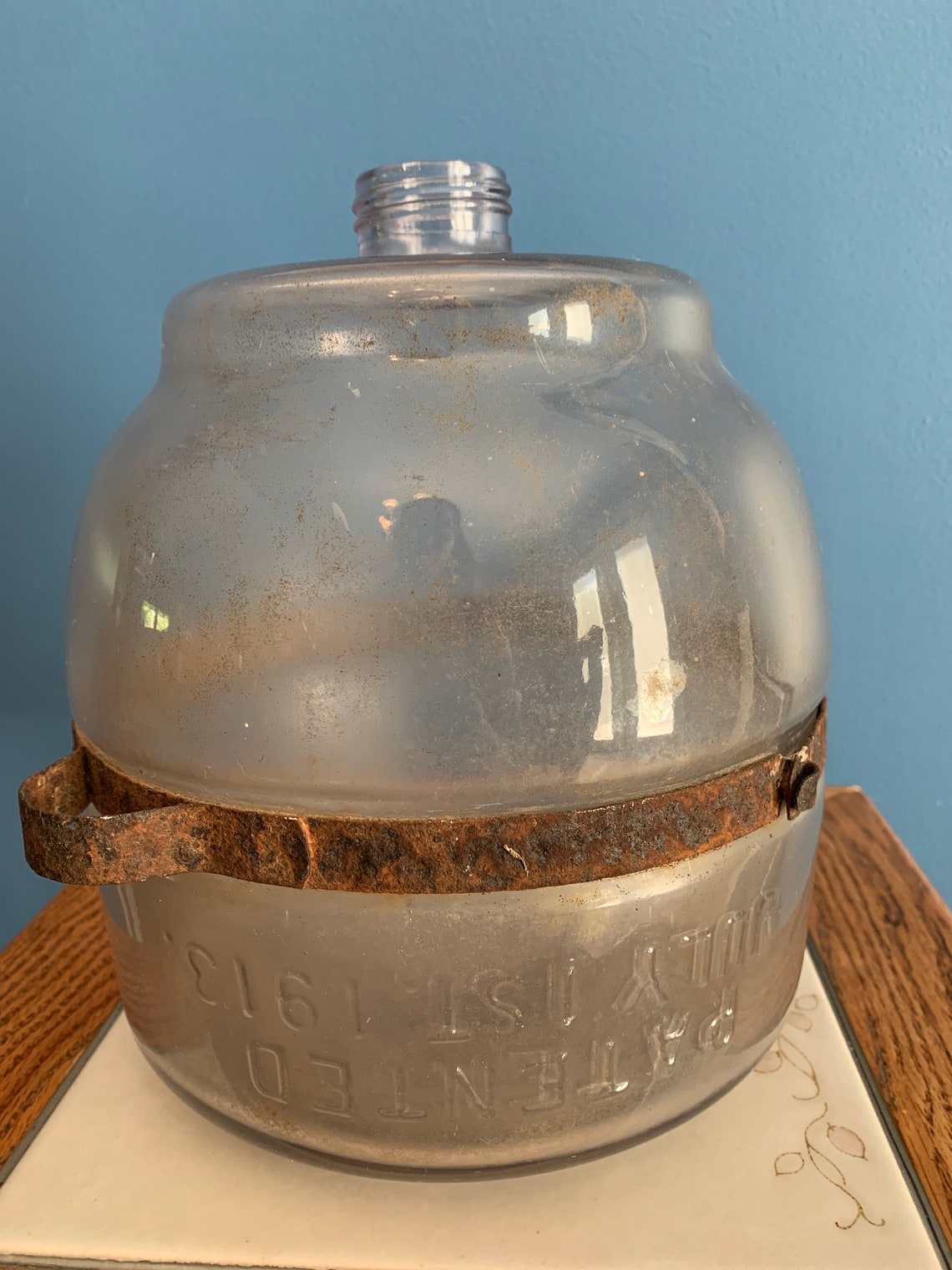 Vintage Kerosene Dispensing Glass Jar Stove Kerosene Jar Etsy Norway