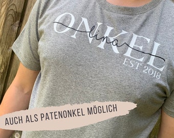 T-Shirt Onkel mit Kindernamen und Geburtsjahr personalisiert Patenonkel