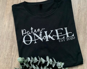 T-Shirt Patenonkel mit Kindernamen und Geburtsjahr personalisiert Taufpate