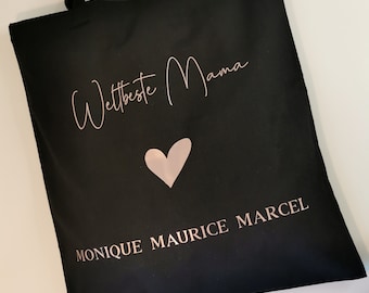 Beutel Weltbeste Mama Geschenk Muttertag Personalisierter Stoffbeutel Einkaufstasche Geschenk von Kindern Geburtstag