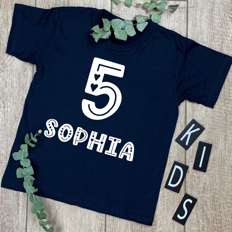 TShirt Kinder Geburtstag mit Name und Zahl Mädchen Etsy