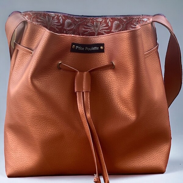 Sac seau orange irisé,fabrication française