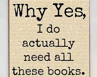 Bookish Wall Art Book Themed Gift Bibliophile Gift Trendy Wall Art Bookshelf Decor Gallery Wall Hanging Book Accessories Book Page Print