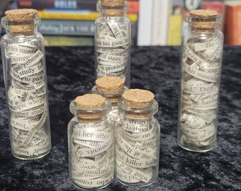 Book Page Art Jar (Set of 3) Mini Bookshelf Decor Literary Decor Book Nook Decor Reading Area Decor Literary Gift Bookish Gift Small Accents