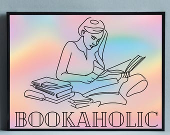 Book Lover Prints Book Club Artwork Book Art Print Book Quote Wall Art Book Art Gallery Wall Decor Library Wall Hanging Bookaholic
