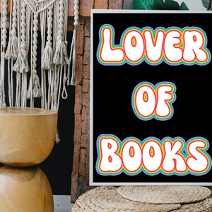 Retro Reading Nook Art for Bookshelf Gallery Wall Decor Literary Wall ...