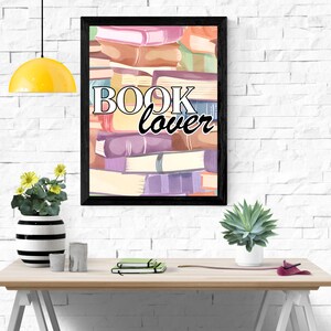 Book Lover Wall Art Reader Nook Decor Book Club Wall Hanging Book Lover Prints Book Wall Art for Bookshelf Book Page Art Reading Printable