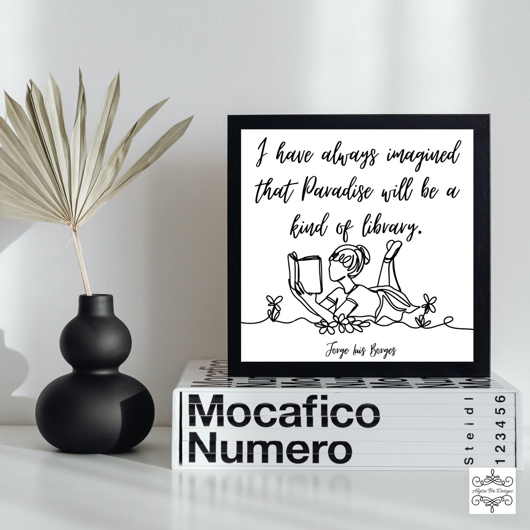Black & White Art for Bookshelf Book Quote Wall Art Bookish Wall Art ...