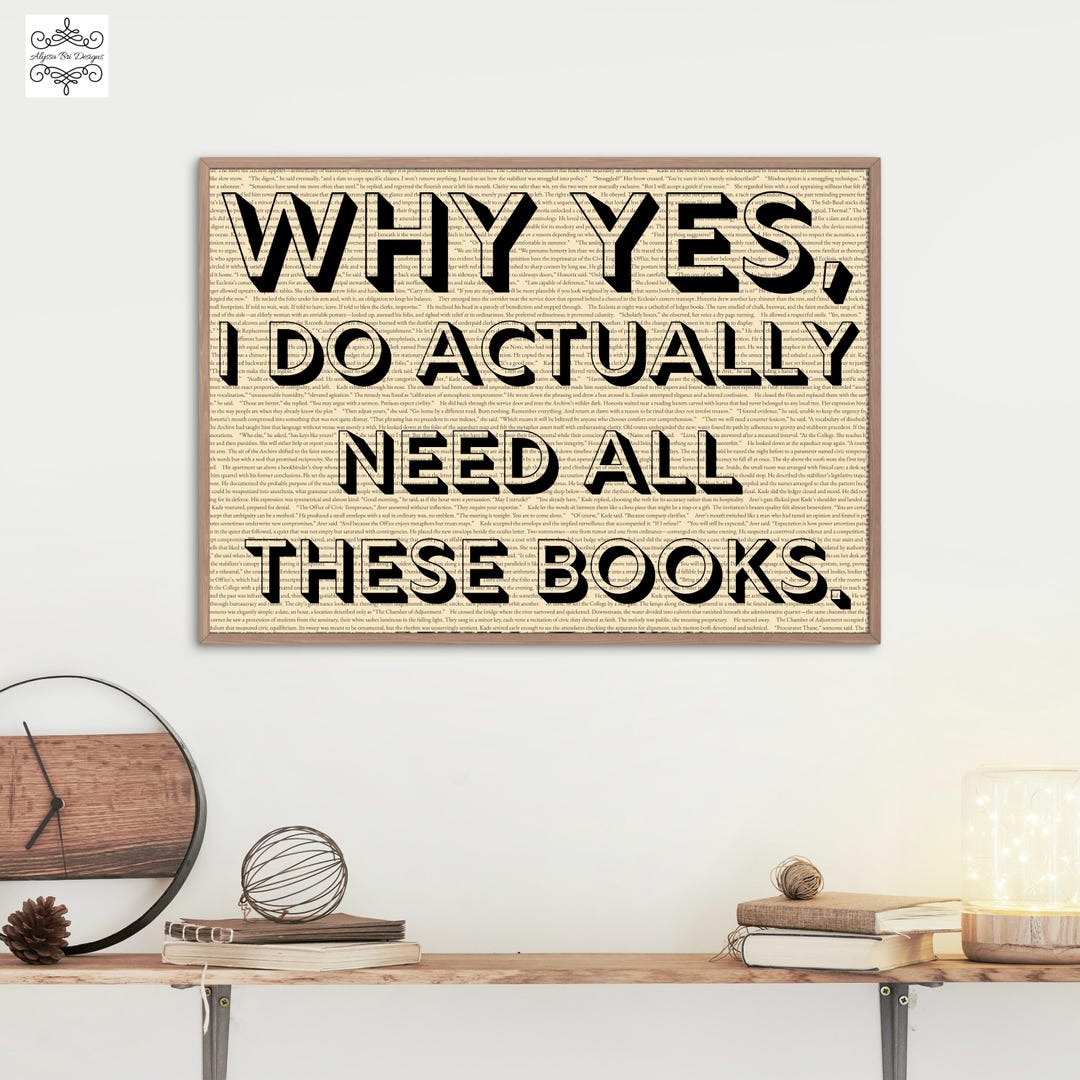 Book Quote Wall Art Bookish Wall Art Reading Nook Decor Bibliophile ...