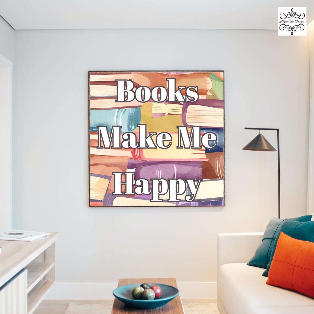 Colorful Wall Art Book Art Print Art for Bookshelf Bookcase Decor ...