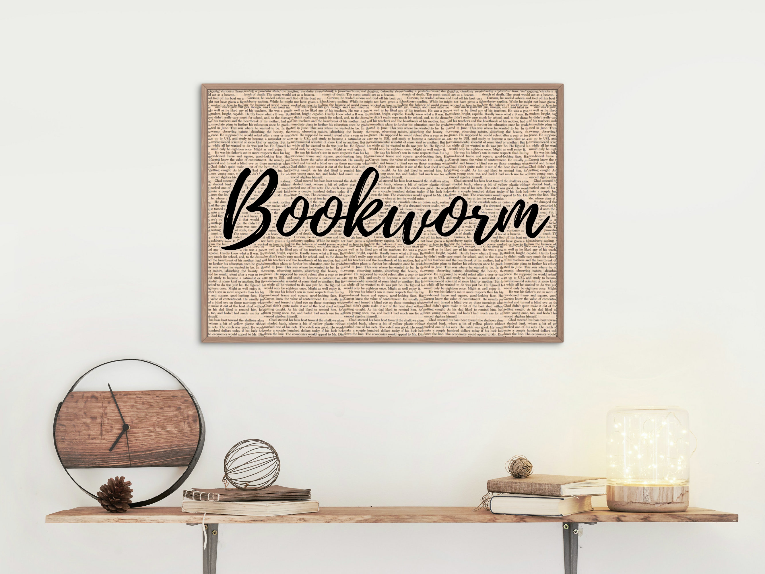 Gallery Wall Decor Horizontal Wall Art for Bookshelf Bookworm Wall ...