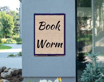 Book Club Wall Hanging Book Worm Prints Book Wall Art for Bookshelf Book Page Art Reading Printable Library Decor Reader Nook Decor