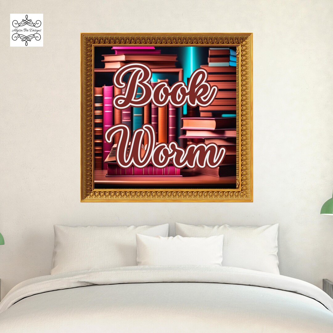 Prints for Wall Reading Nook Decor Bookshelf Decor Bookworm Wall Art ...