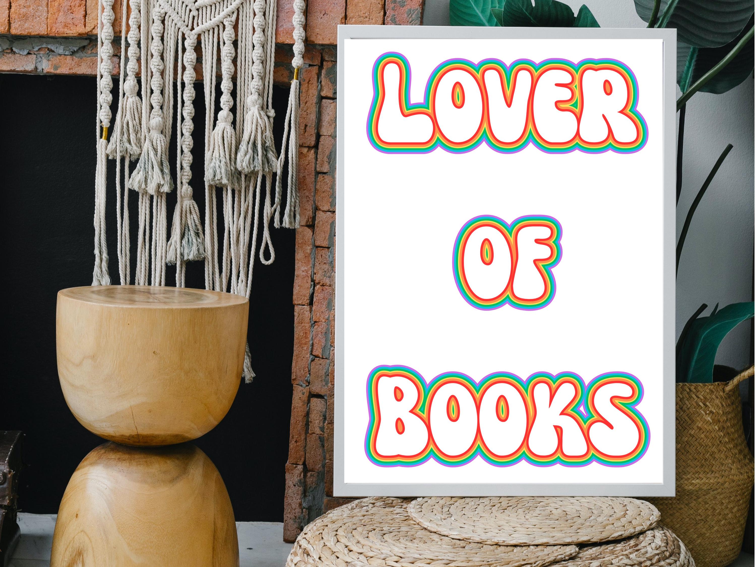 Retro Book Poster Book Lover Print Reading Nook Art for Bookshelf ...