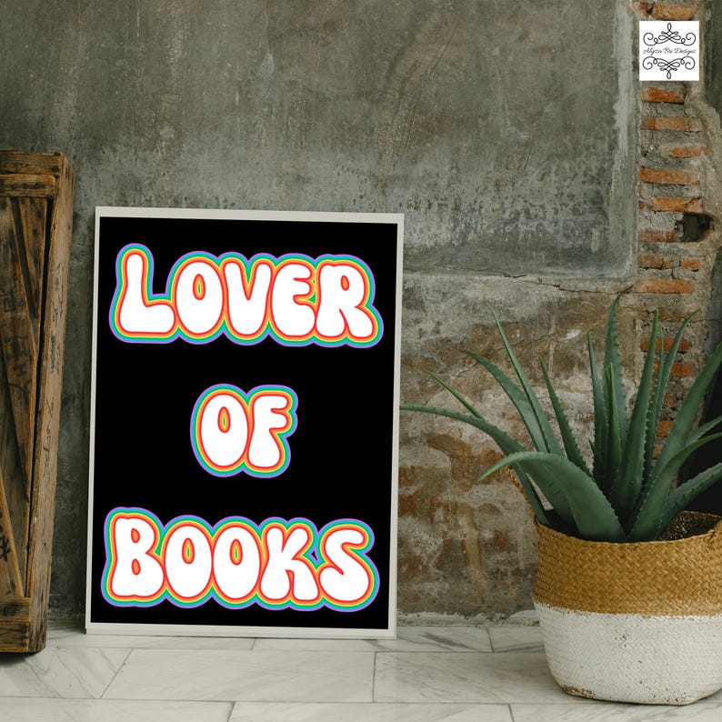Retro Reading Nook Art for Bookshelf Gallery Wall Decor Literary Wall ...