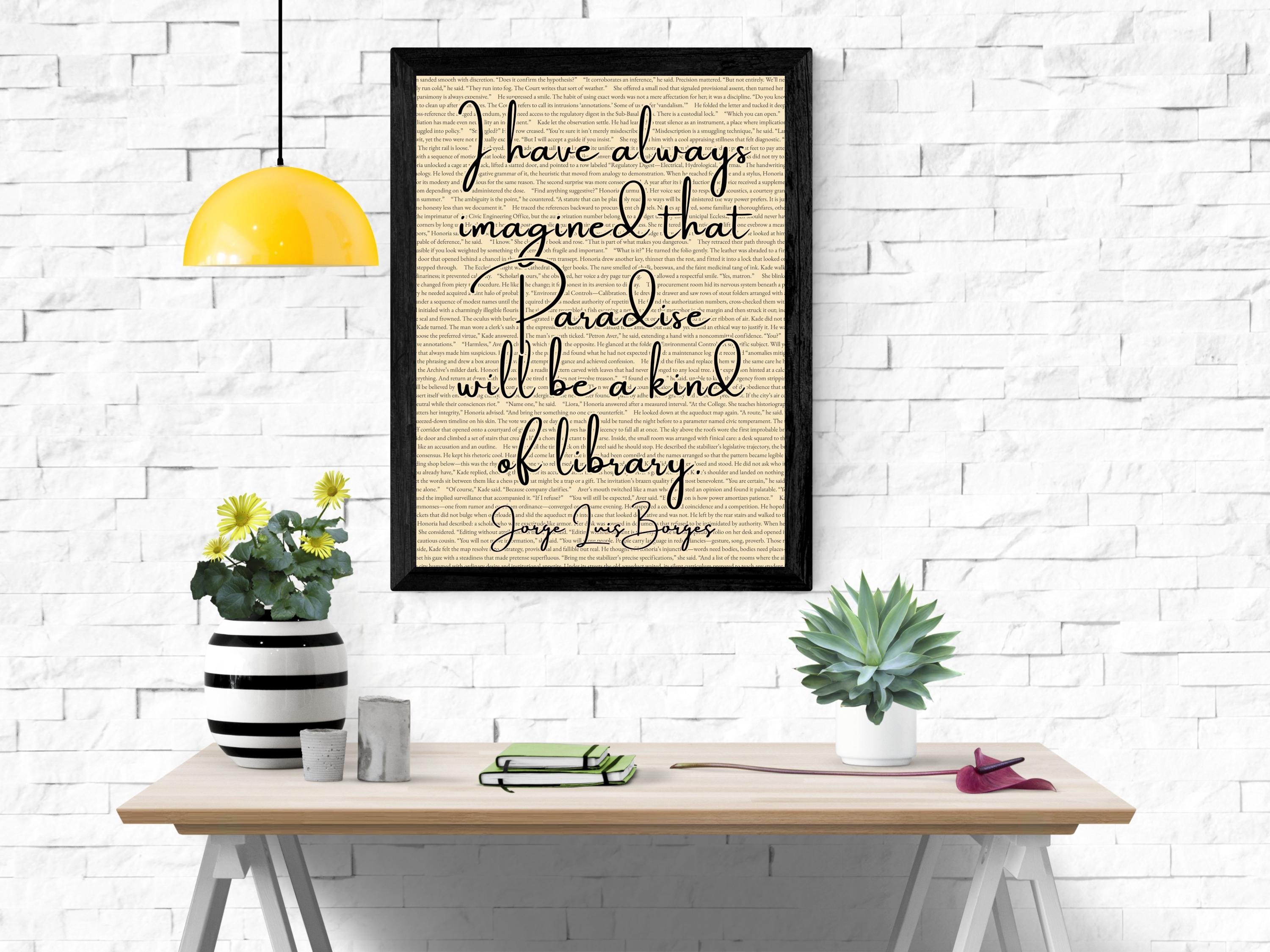 Book Page Wall Art Gallery Wall Decor Reader Nook Decor Bookish Wall ...
