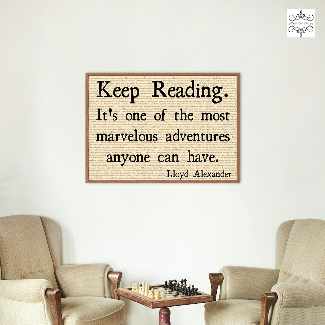 Book Quote Wall Art Reading Nook Decor Gallery Wall Library Sign ...