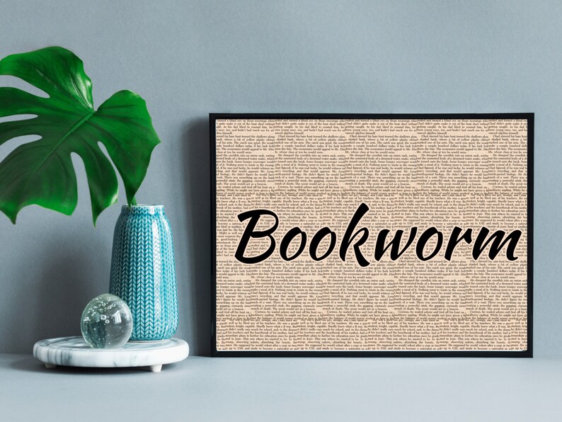 Bookworm Wall Art Gallery Wall Decor Digital Prints Reader Nook Decor ...
