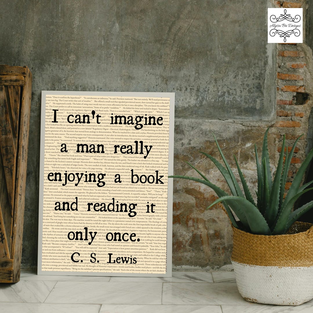 Art for Bookshelf Book Lover Gift Book Quote Print Bookcase Decor ...