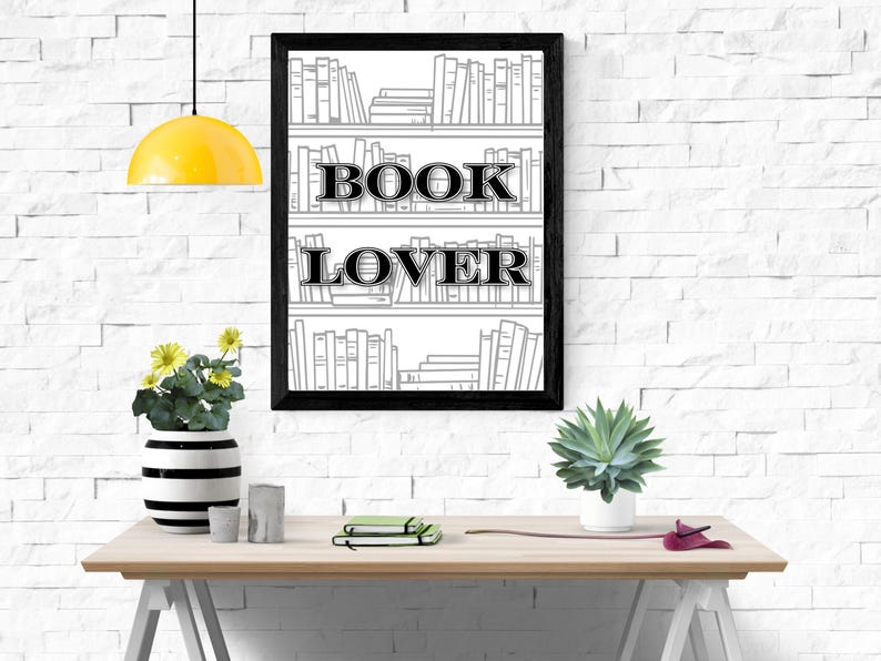Black and White Art Gallery Wall Decor Reading Nook Art for Bookshelf ...