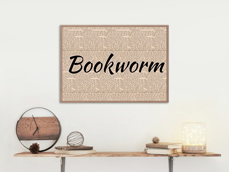 Bookworm Wall Art Gallery Wall Decor Digital Prints Reader Nook Decor ...