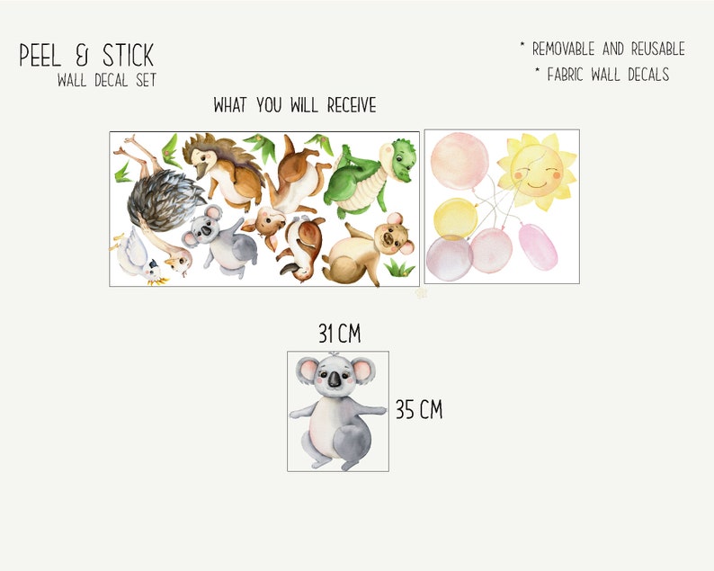 Australian Animals Nursery Decals Etsy