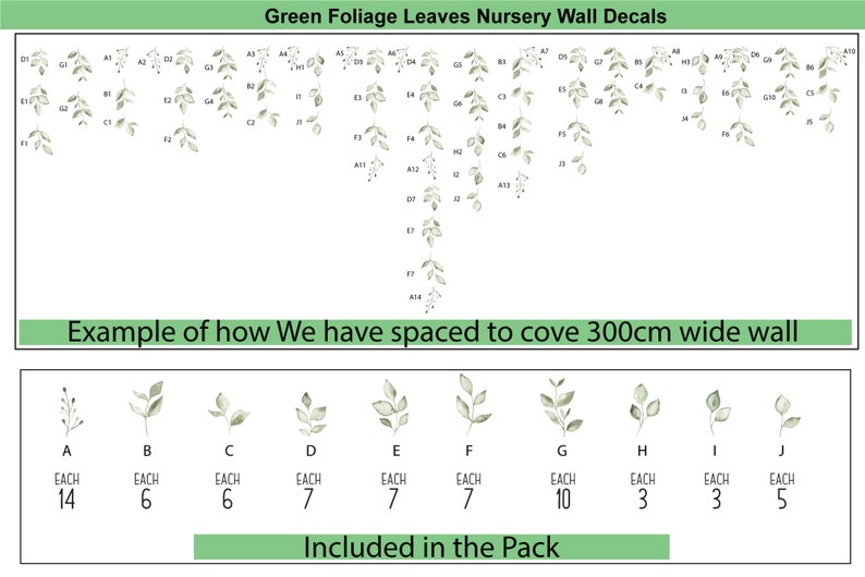 Green Foliage Leaves Nursery wall decals image 4