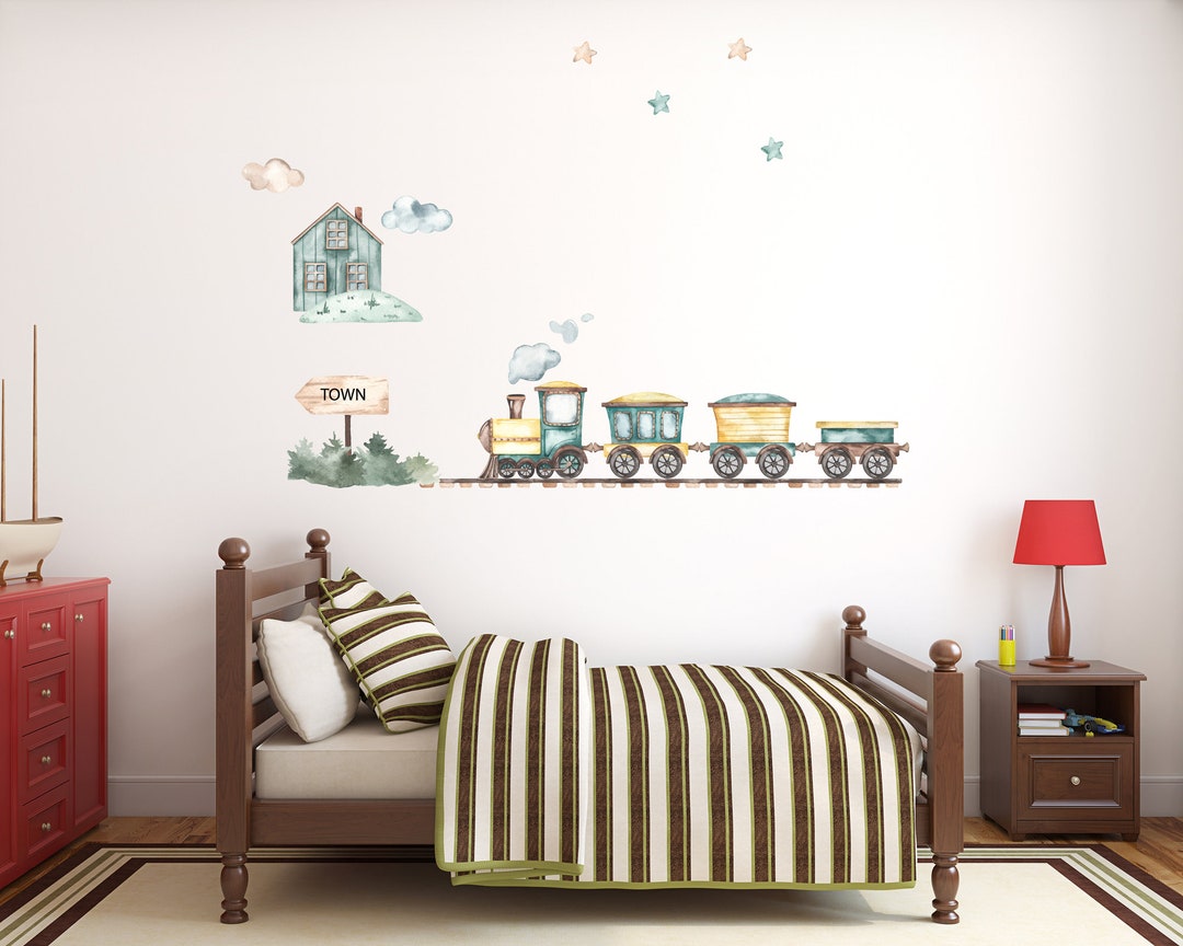 Kids Train Wall Decals | Peel and Stick Wall Sticker - Etsy