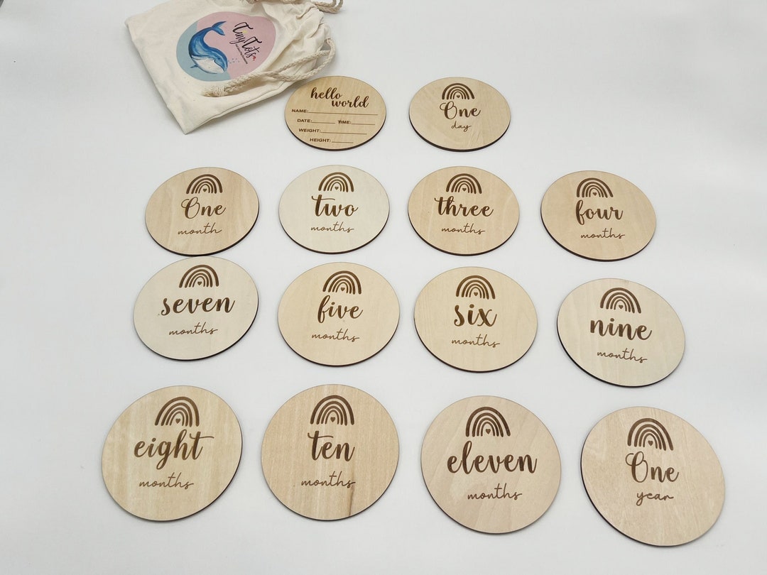 Baby Wooden Milestone Cards | Laser Engraved | Wood | Newborn Baby ...