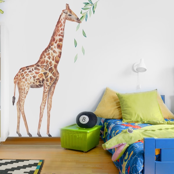 Décalcomanie murale en tissu girafe