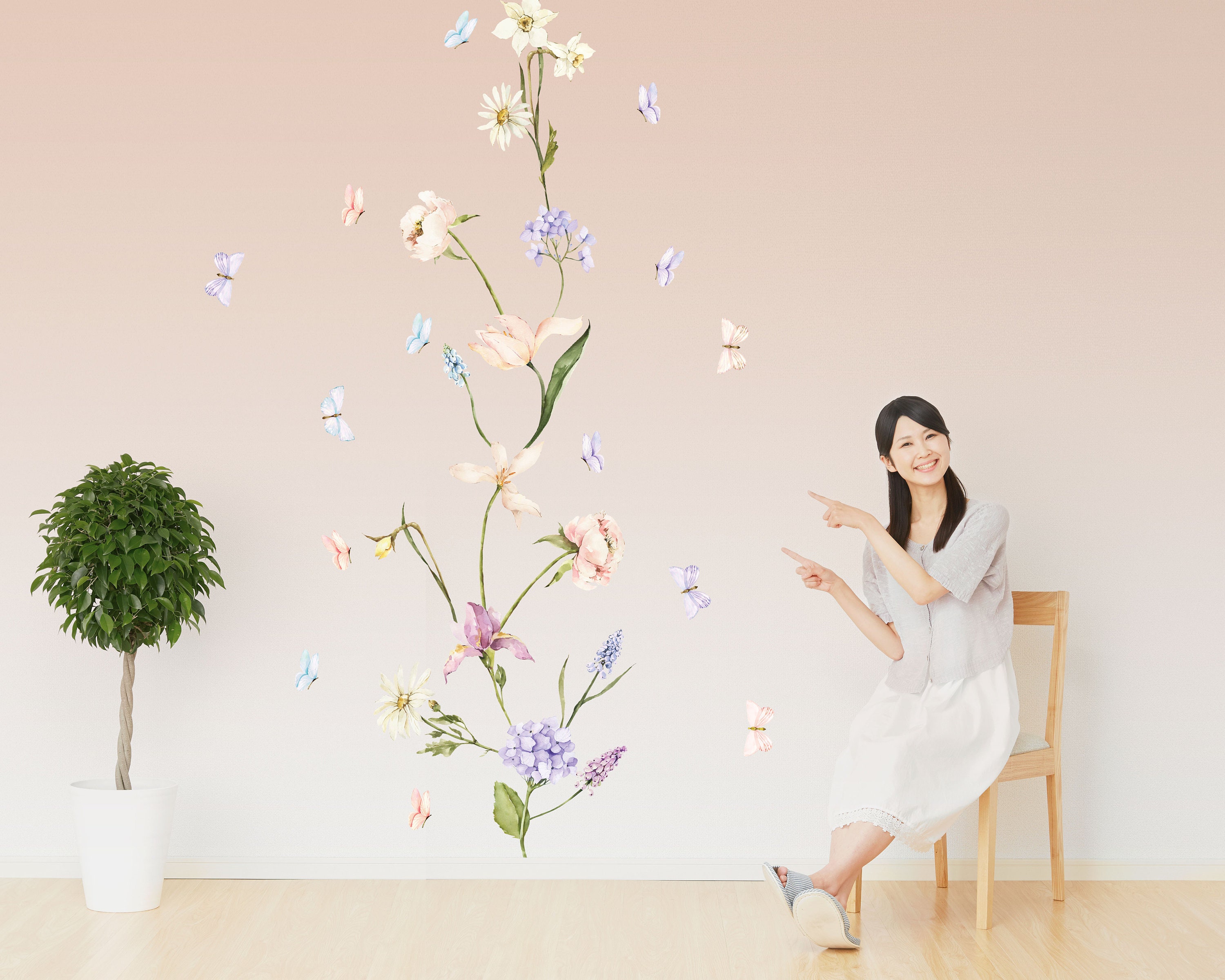 Spring Comp Decal Spring Flowers and Butterflies Wall Decals - Etsy