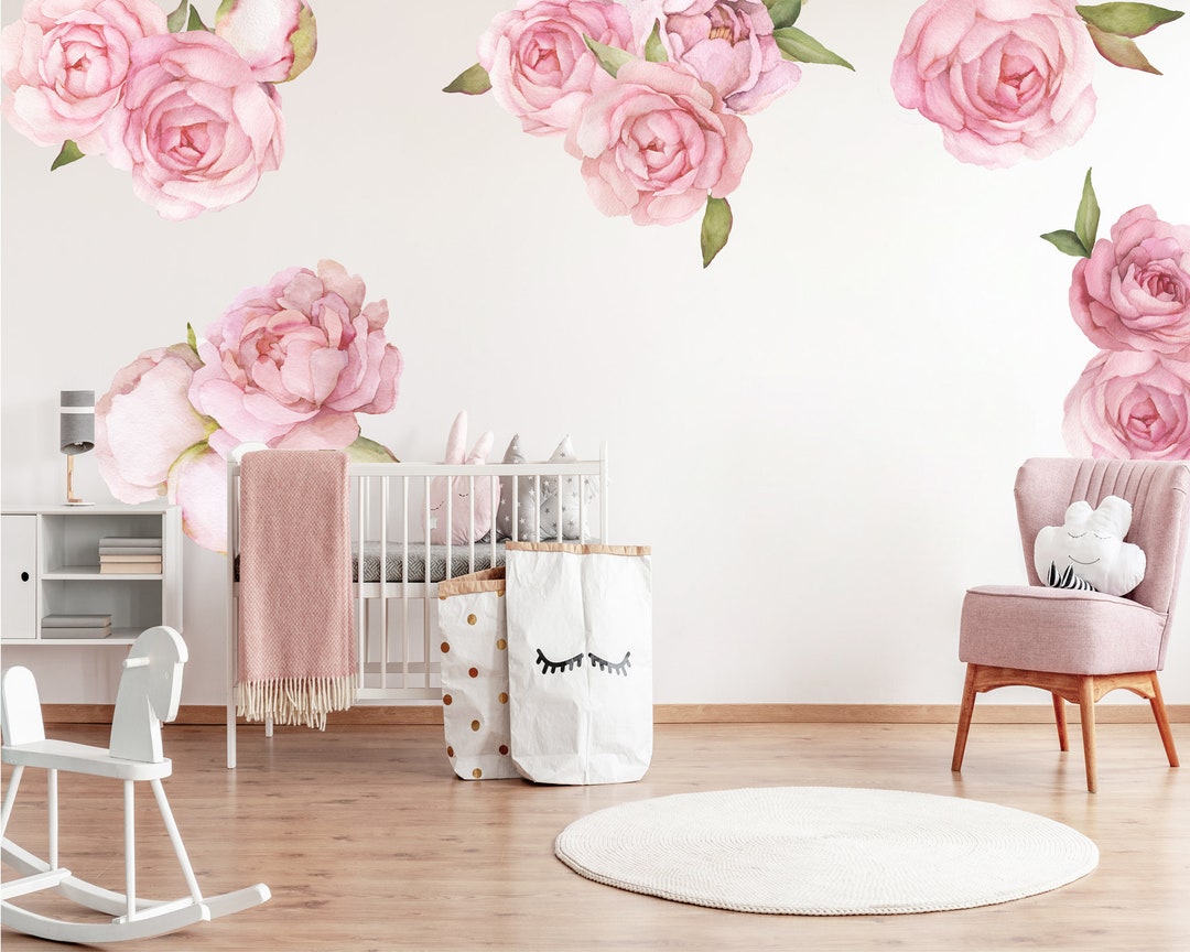 Peony Flowers Wall Sticker - Etsy