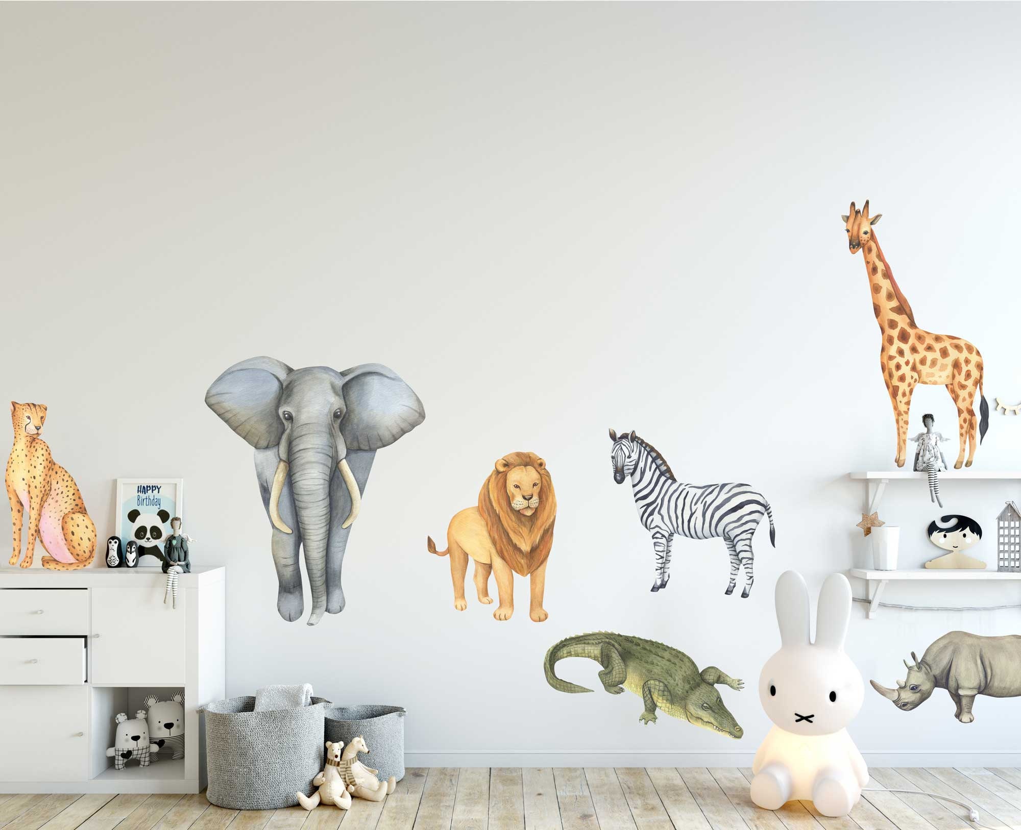 African Safari Animals Wall Decals | Kids Room Safari Wall Art | Safari ...