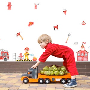 Watercolour Fire Department Wall Decals
