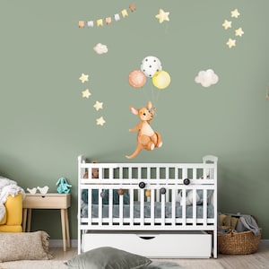Kangaroo with Balloons Wall Decals | Fabric wall stickers