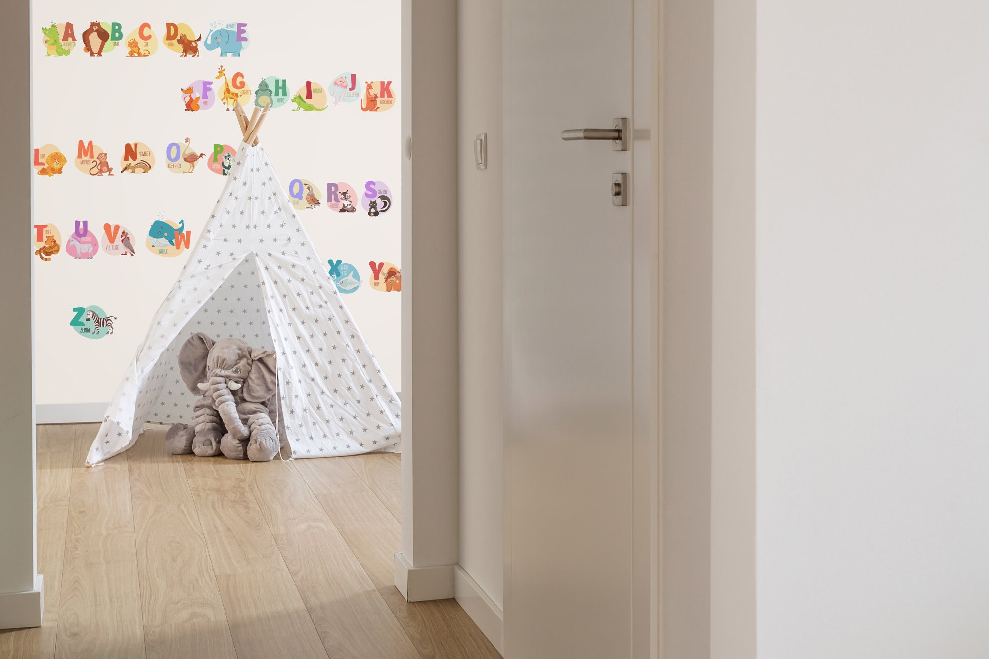 Cute Cartoon Animals Alphabet Wall Decals - Etsy Australia